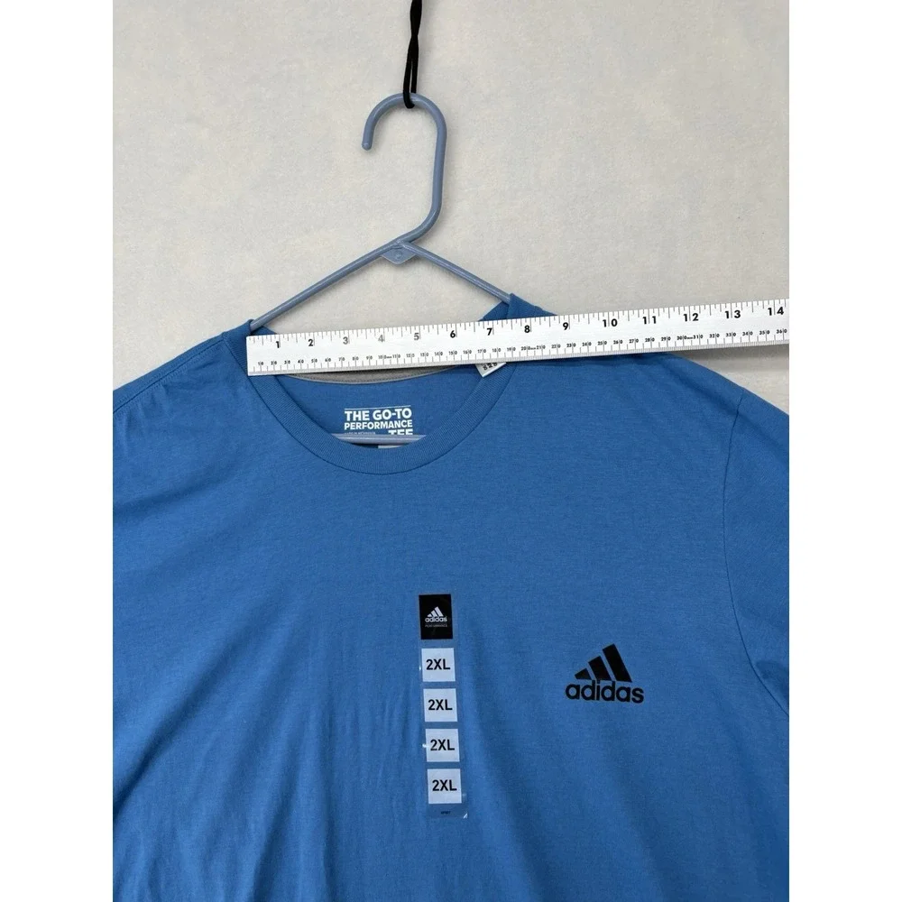 Adidas The Go-To Performance Tee Mens 2XL Blue Climalite T-Shirt A99811